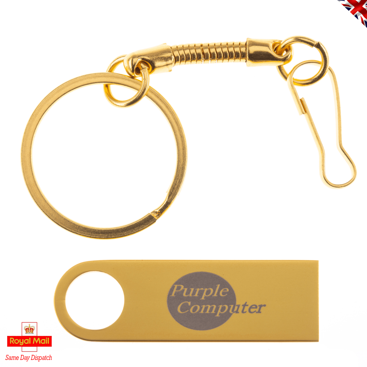 New 32GB USB Flash Drive with Key Ring Clip | Purple Computer