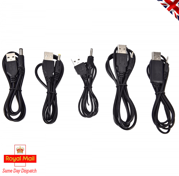 USB Barrel Jack Male DC 5V Power Charger Plug Adapter Cable Lead