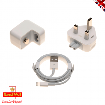 Apple iPad | iPad Air | iPhone 6 | 7 | 8 | XS 12W Charger, Plug, Cable A1401