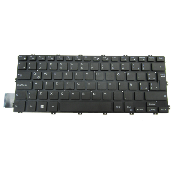 Black Spanish Layout Keyboard Part# 09X65Y for Dell Inspiron 14 2-in-1 Laptop